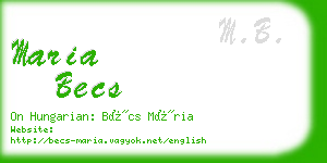 maria becs business card